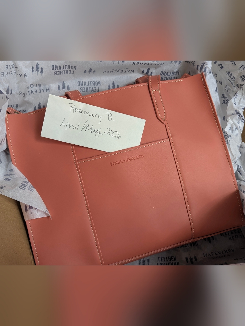 Portland Leather Goods Apricot Brandy East/West Lola Zipper Bag
